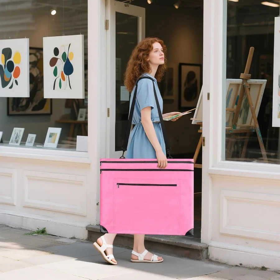 Lightweight Art Portfolio Bag with Detachable Shoulder Strap for Artists: Ideal for Carrying Paintings Posters Sketches and Dra