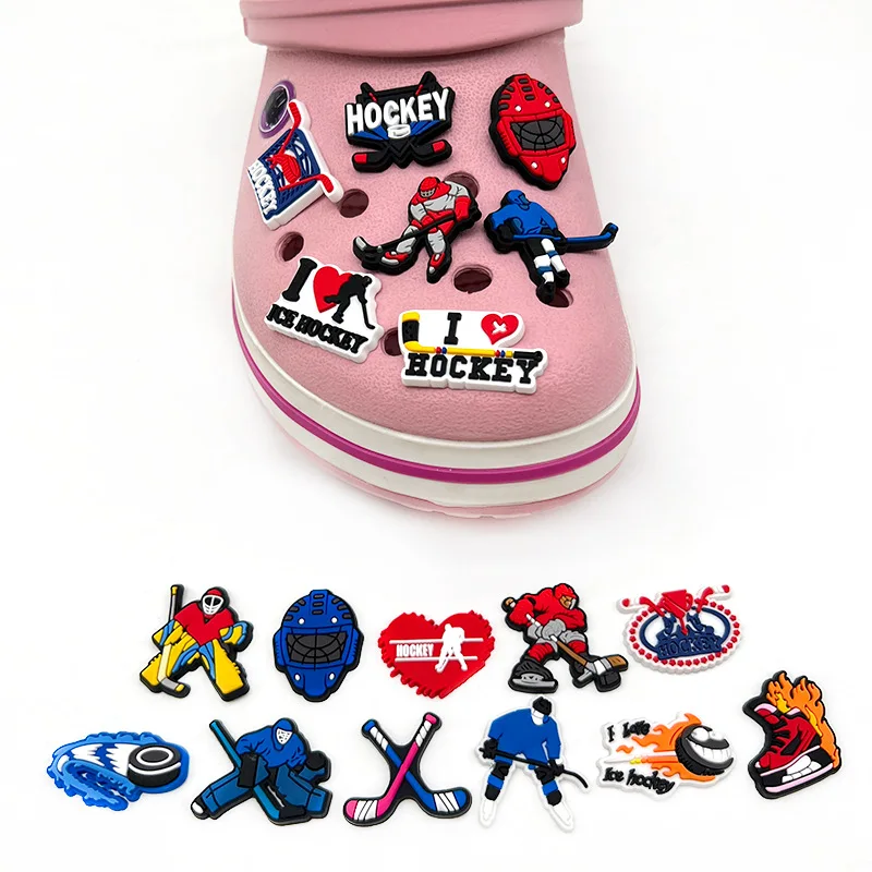 45 piezas de dijes para zapatos de hockey, dijes de hockey para zapatos, pulseras, sandalias y pulseras, regalos para niños, adolescentes y adultos