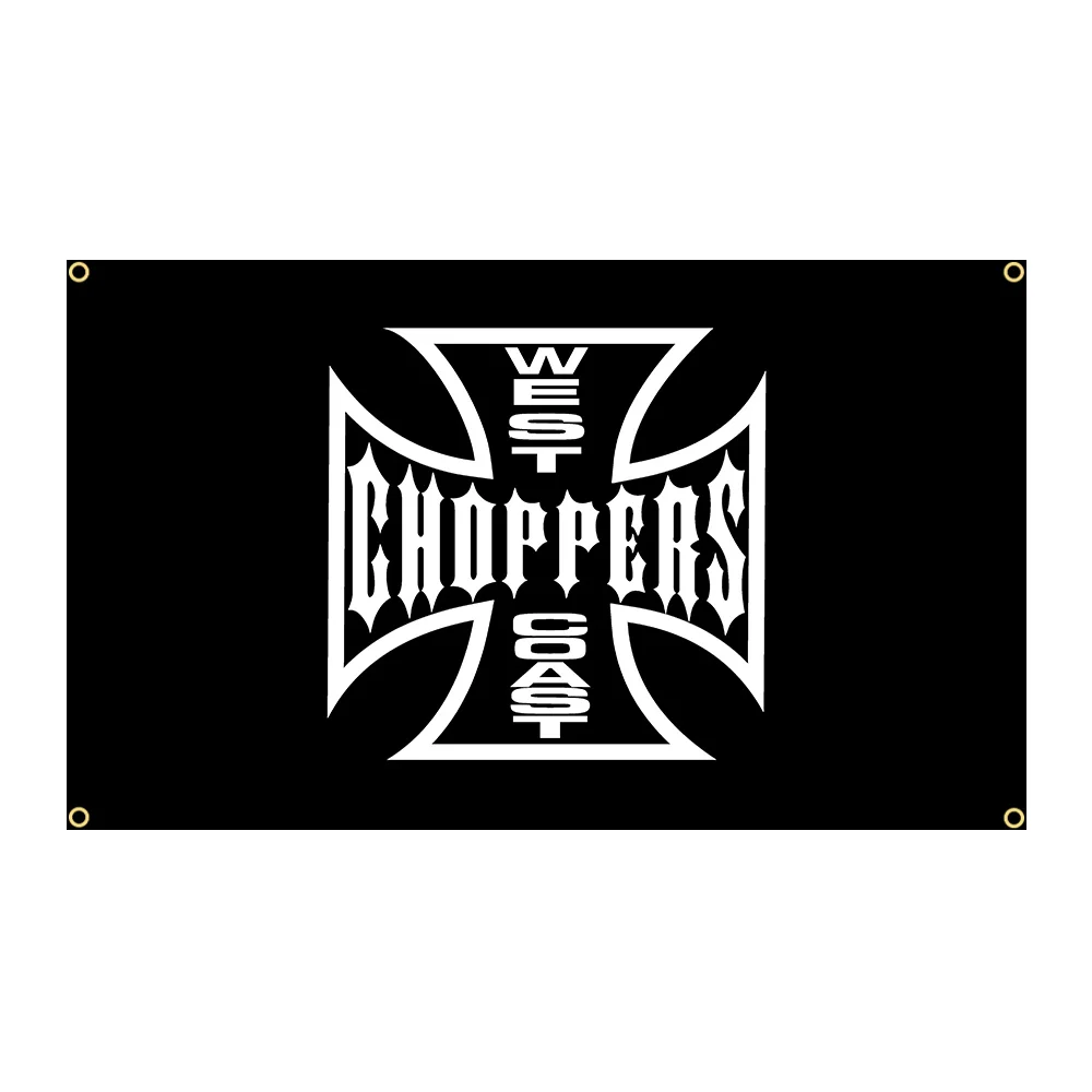 90x150cm West Coast Chopper moto bandiera poliestere stampato Garage o decorazione esterna Banner arazzo