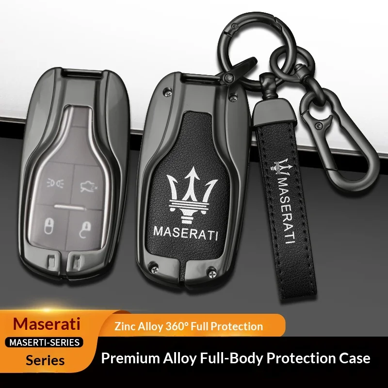 

Car Leather Smart Remote Key Bag Zinc Alloy Key Case Cover For Maserati Levante Ghibli Quattroporte Granturismo GranCabrio Coupe