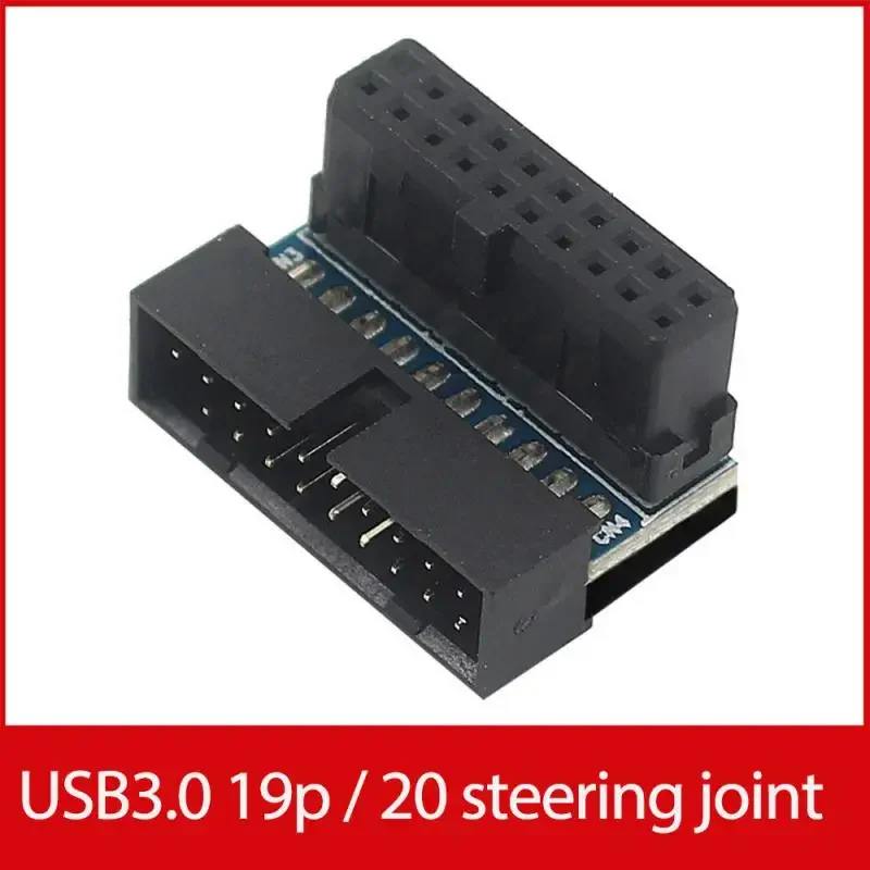 For Motherboard USB 3.0 20 Pin Male To Female Extension Adapter 90 Degree Angled Converter Type C Power Adapter Connector