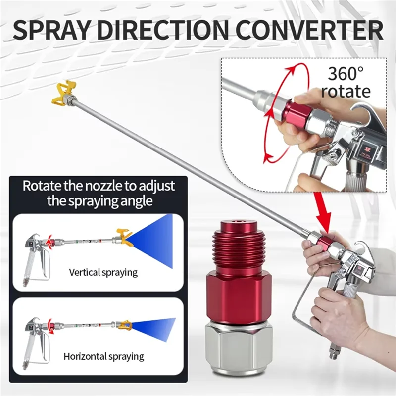 A95I-Airless Sprays Attachment Adaptor Rotating Rotary Joint 360° Rotation Fan Pivot For Airless Paint Spraying Accessory