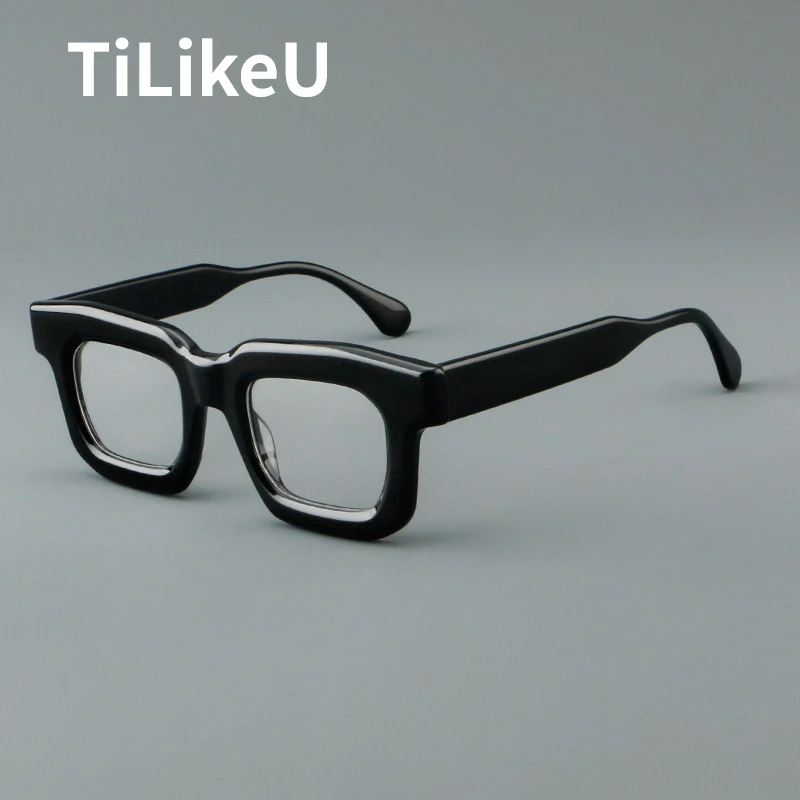 New Square Acetate Optical Computer Small Frame Eyeglasses Retro Luxury Designer Handmade Reading Eye Glasses Frame Men Women 안경