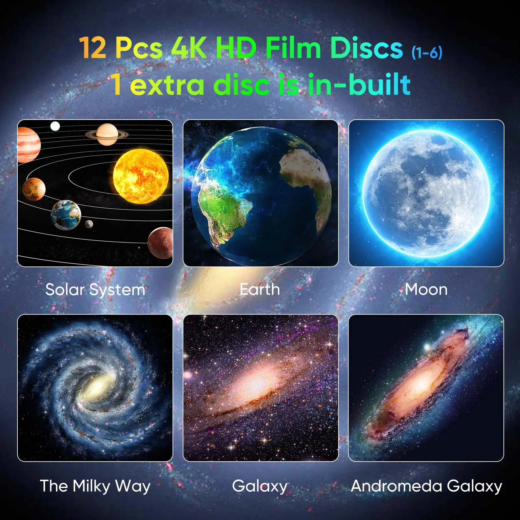 Galaxy Projector  Night Light Star Projector Light Projector for Bedroom 13 Film Discs Planetarium Projector for Kids