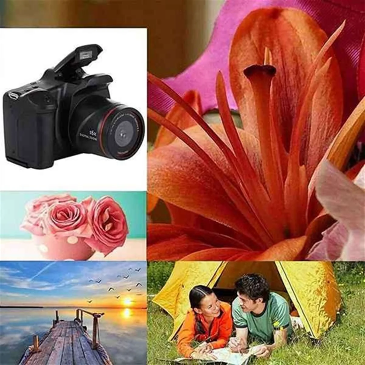 

Ap-Digital Camera Vlog Camera Photography 16X Digital Zoom 720P HD SLR Camera Photo Cameras for Live