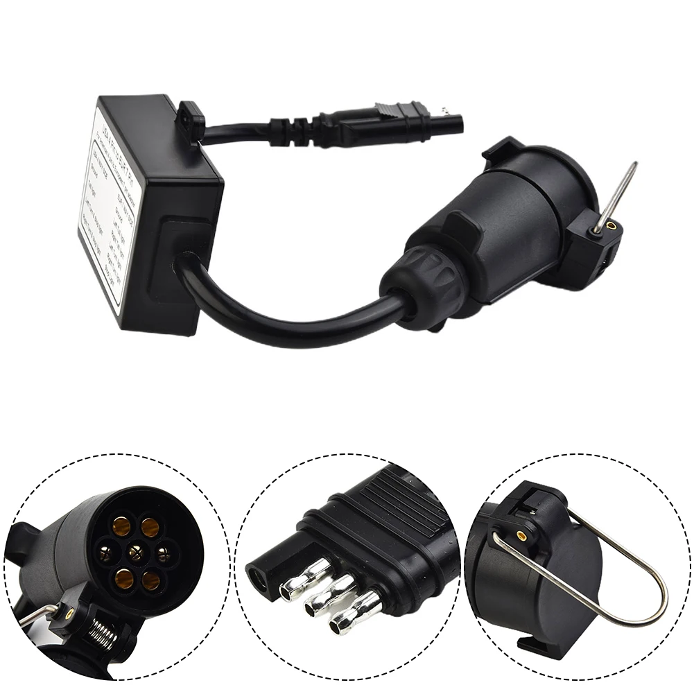 Trailer Light Converter With Cable Wiring Connector US 4 Pin To EU 7 Pin Adapter Blade Socket 7-way Stop Brake Signal Separating