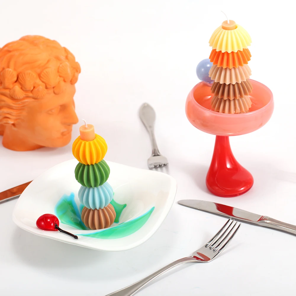 Nicole Stackable Silicone Candle Molds Aromatherapy Modular Candle Making Mould Home Ornaments Handmade Tool