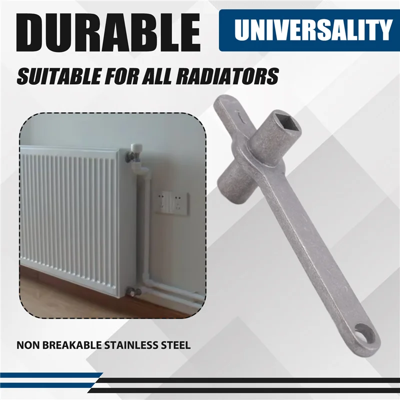 AA86 The Ultimate Radiator Key - Dual-Sized Imperial & Metric - Premium Stainless Steel Rad Key For Efficient Heating