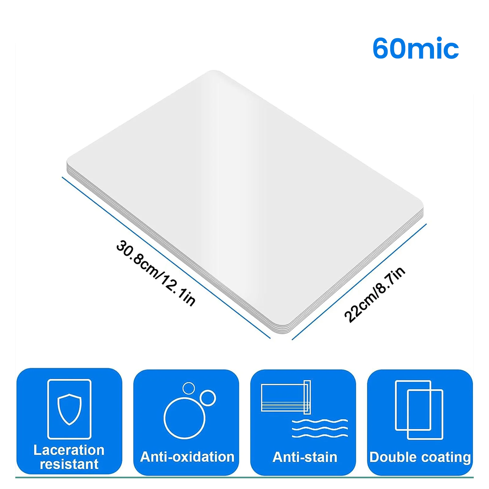 100 عبوة من أكياس الترقق الحراري مقاس A4، 60 ميكروفونًا، زاوية مستديرة، تغليف شفاف متوافق مع جميع المصابيح الحرارية مقاس 8.7 × 12.7 بوصة