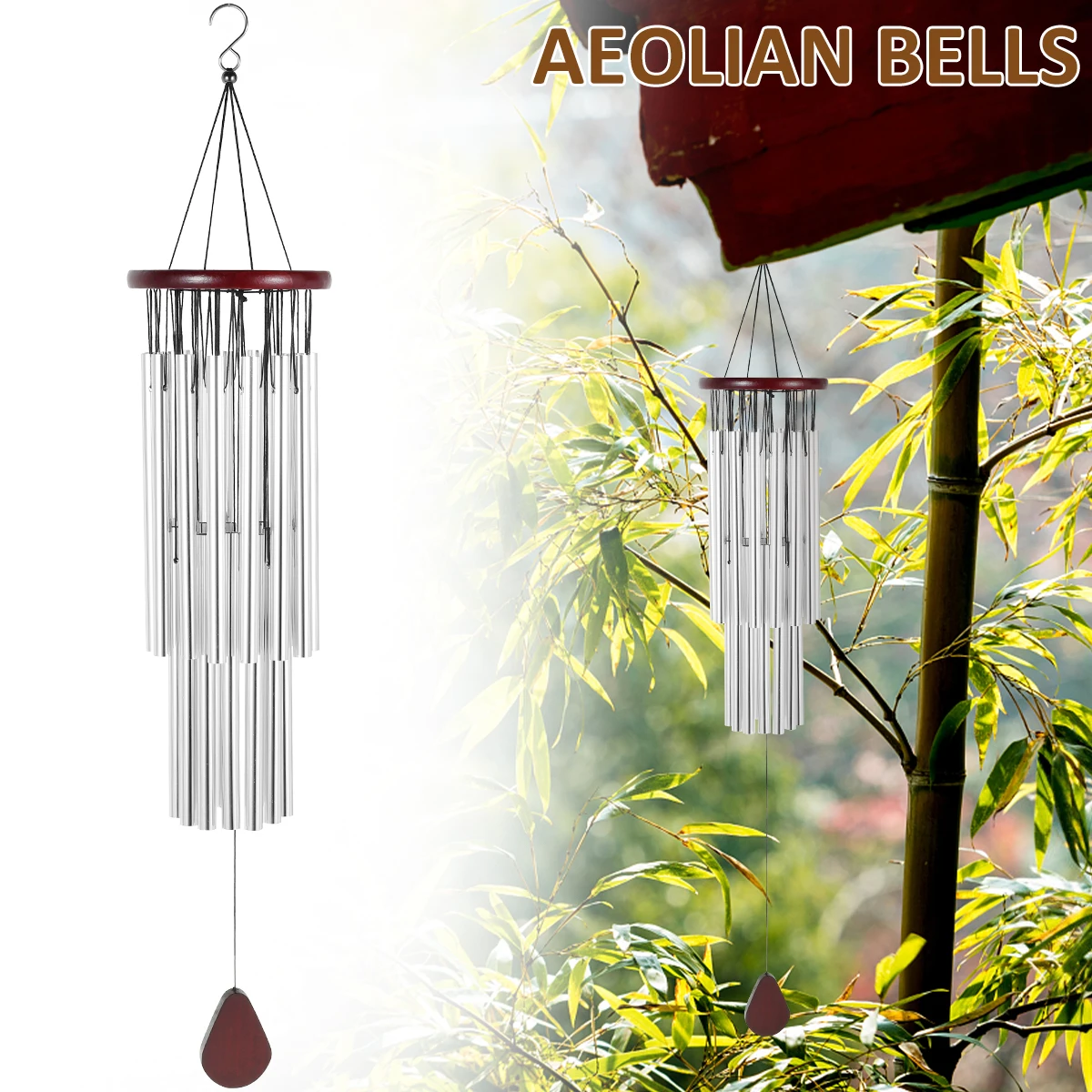 

Wind Chimes 33inch Metal Tubes Wind Chimes Outdoor Hanging Wind Bell with Aluminum Tubes and Hook Wind Bell Metal Decorations