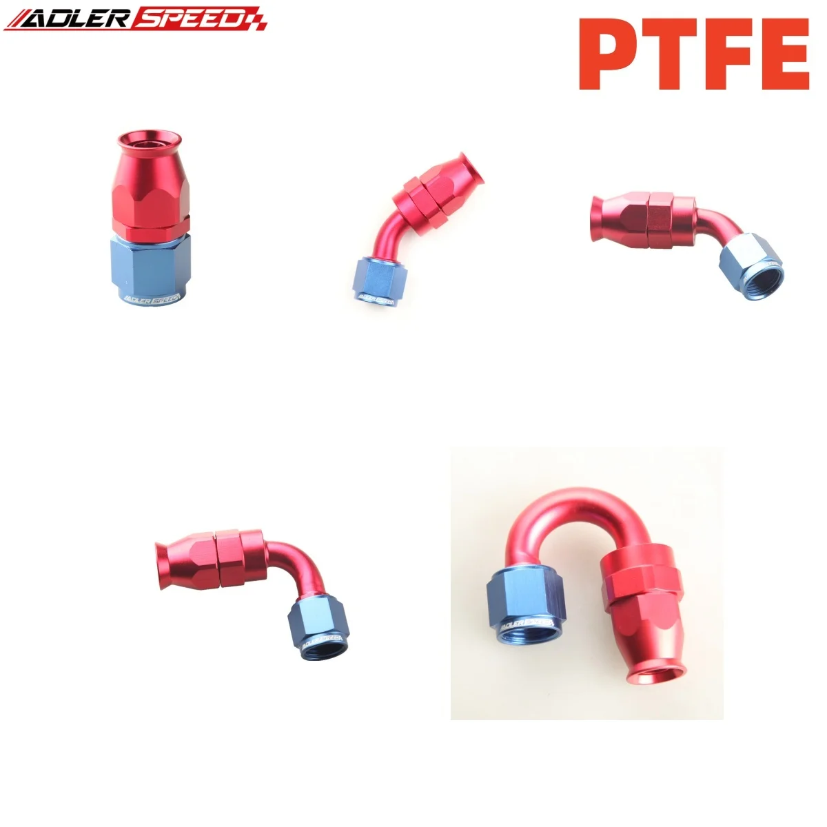 

AN4/6/8/10/12 Straight 0°/45°/60°/90°/180° Deg Reusable Hose End Fitting Adapter For Swivel PTFE Oil Fuel Line Hose End Fitting