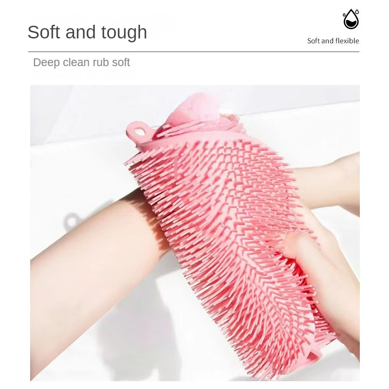 Foot Wash Brush Rub Back with Sucker Brush Bathroom Tool Foot Massage Pad Shower Massage Mat Exfoliating Bath Pad Bath Sponge