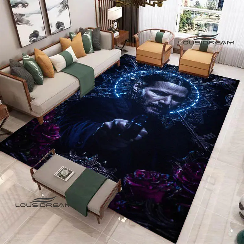 Movie John Wick printed carpet Non -slip carpet Yoga mat door mat photography props kitchen mat area rug birthday gift