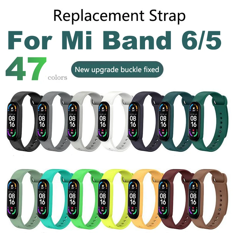 Replacement TPU Strap for Xiaomi Mi Band 5 Smart Wristband Soft Silicone Bracelet for Mi Band 6 Colorful Comfortable Wriststrap