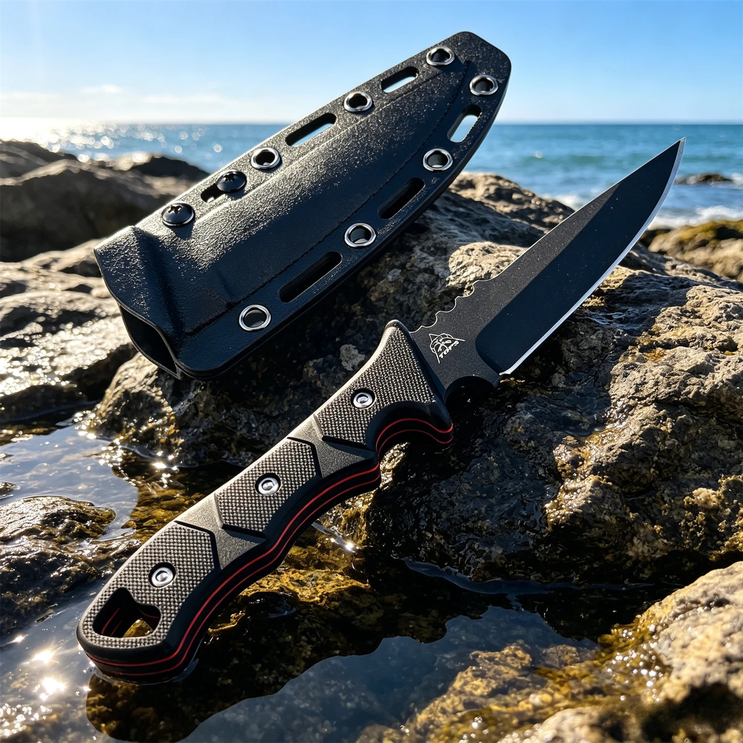 Survival Fixed Blade Knife, Full-Tang 8Cr13Mov Blade G10 Handle with Kydex Sheath, for Extreme Conditions & Outdoor Adventures