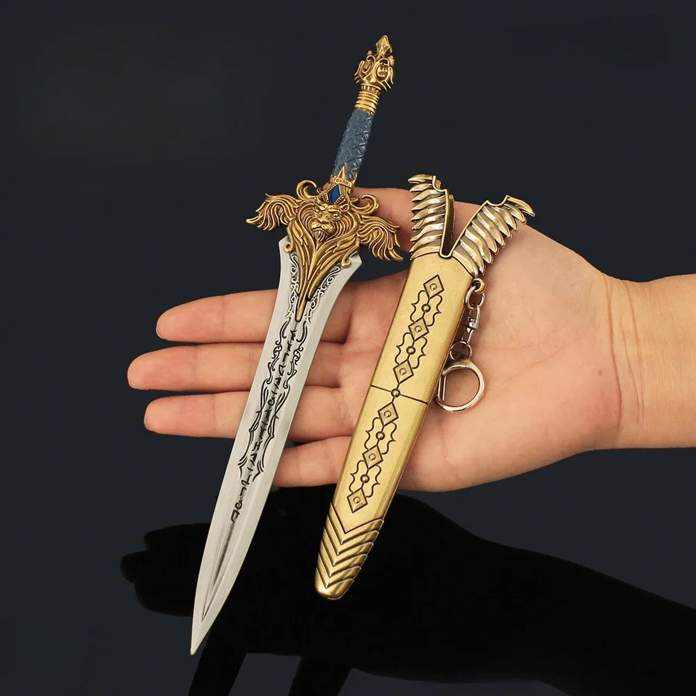 22cm/8.66in Lich King Game Peripherals Ryan Sword Weapon Model Sheathed Swords Cosplay Metal Collectible Boyfriend Gift Toys