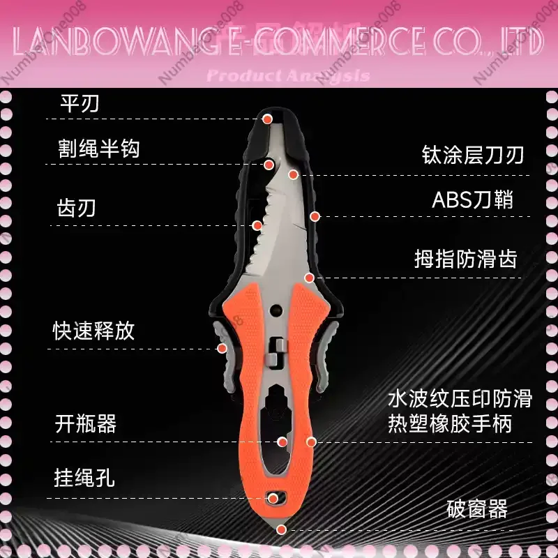 Titanium Alloy Rope Cutter Multifunctional EDC Survival Tool for Outdoor Camping