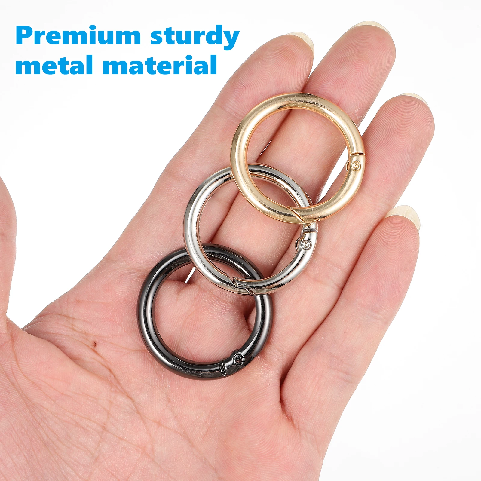 

Metal Spring Buckles Round Carabiner Clips Shiny Suitable for Bags H bags Keychains Dog Collars Luggage Straps Craft Party