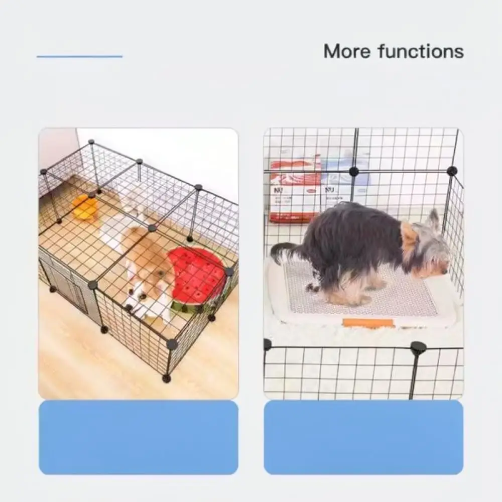 Breathable Metal Pet Enclosure Modular Grid Fence For Dogs Cats Puppy Exercise Playpen DIY Storage Rack Cabinet Organizer