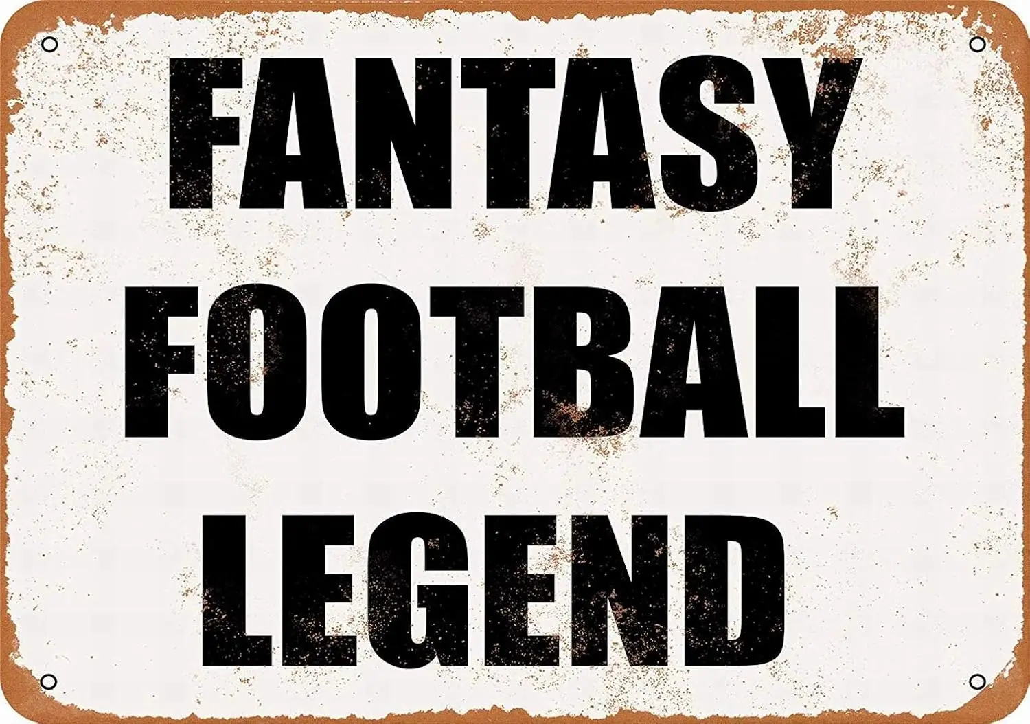 Letrero de METAL de 8 x 12 - LEyenda de FANTASY FOOTBALL - Decoración de pared de bar vintage