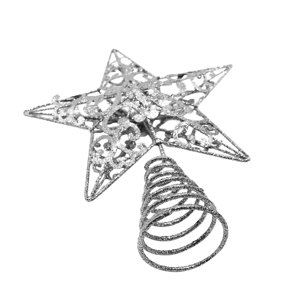 

Christmas Tree Toppers Silver Chrsitmas Hanging Pendant Wrought Iron Star Mirror