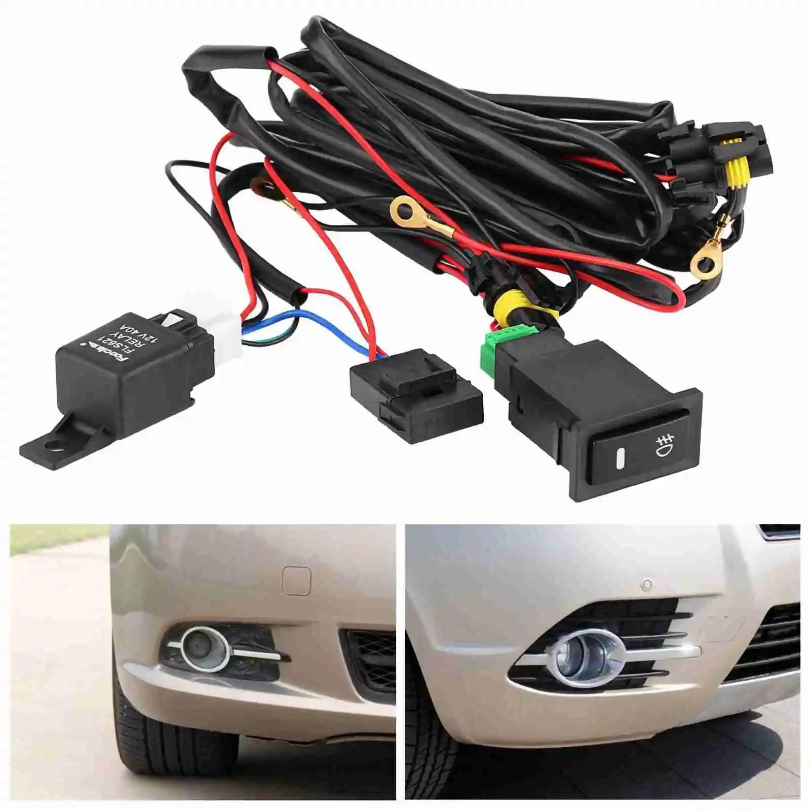 

On/Off Switch Wiring 12V Universal Car LED Fog Light On/Off Switch Wiring Harness Relay Kit Fog Light Switch Wiring Kit