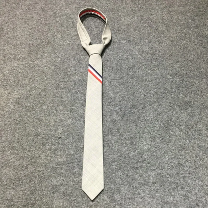 

Pure wool tie with three bars, Korean version 5cm stripe handmade, source stock available