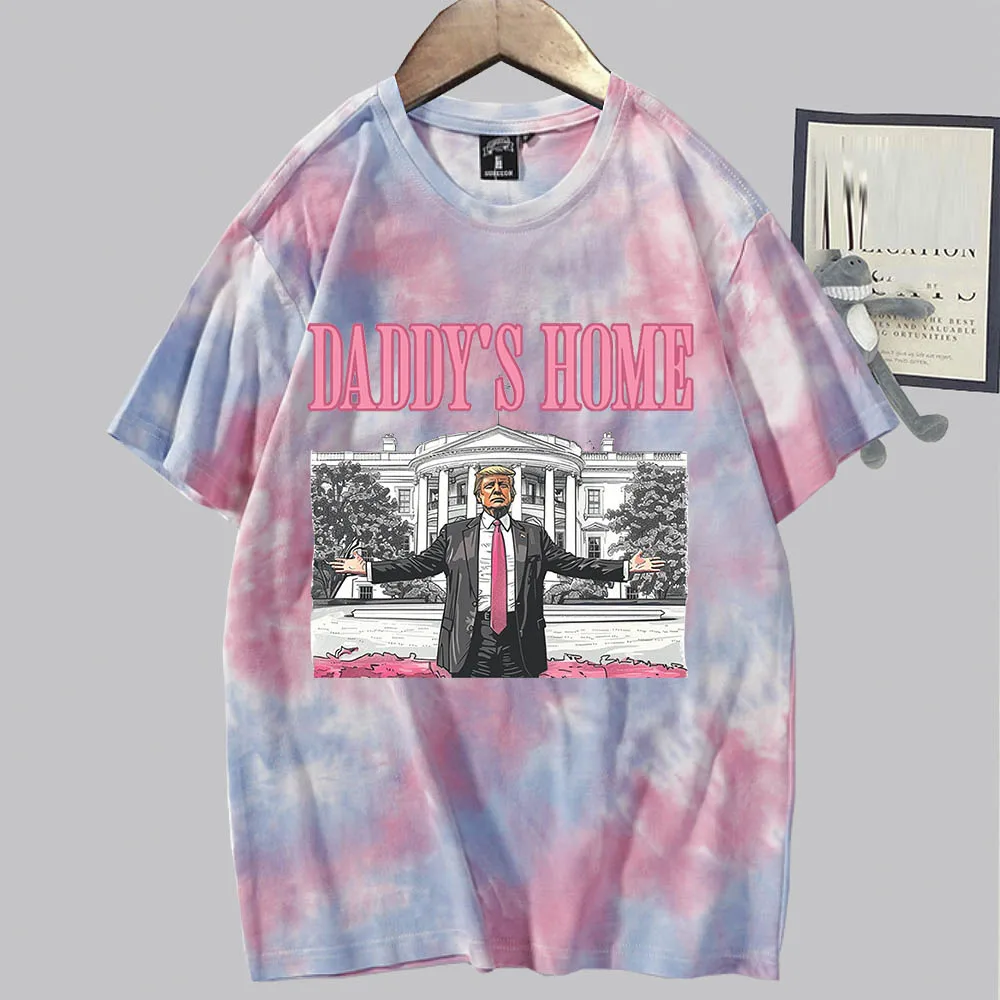 Daddy\'s Home Trump For President 2024 Tie Dye top camicie Unisex girocollo manica corta Tee MAGA Gift