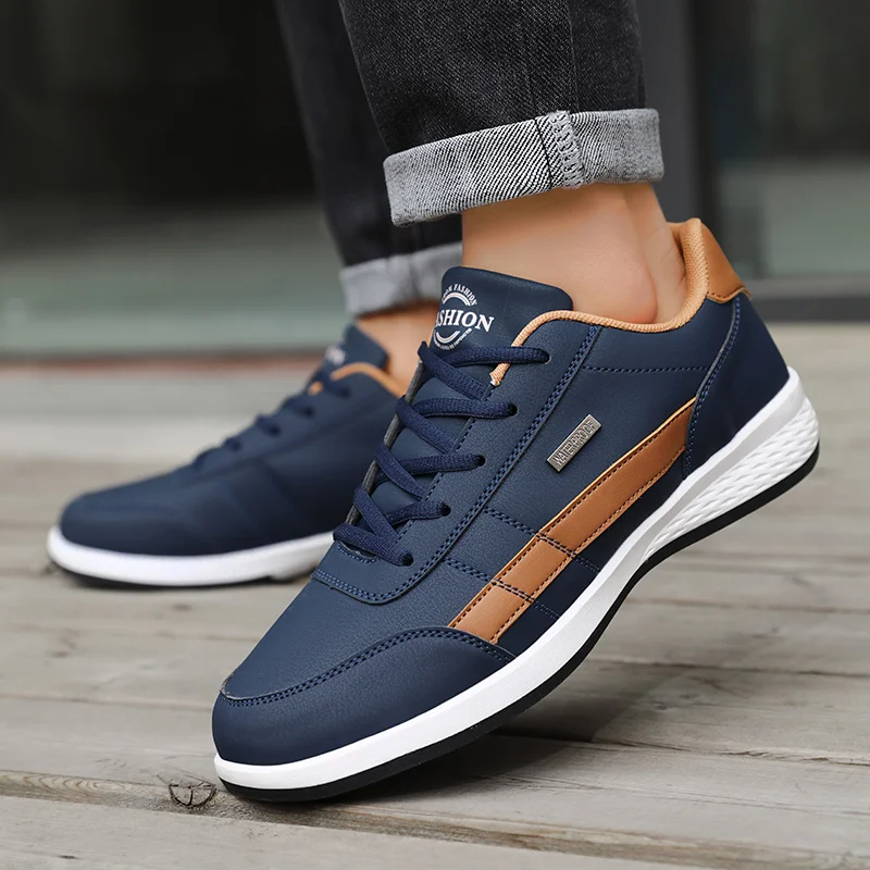 MAEDEF Shoes for Men PU Leather Sneakers Waterproof Casual Comfortable Men's Sneaker Man Vulcanize Shoes Footwear Masculino