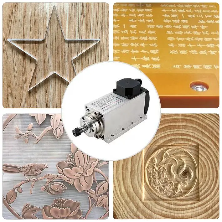 Silnik wrzeciona CNC chłodzony powietrzem Zhong Hua Jiang Square ER16 1.5KW 4 łożyska 110V/220V do frezarki CNC i maszyny grawerującej