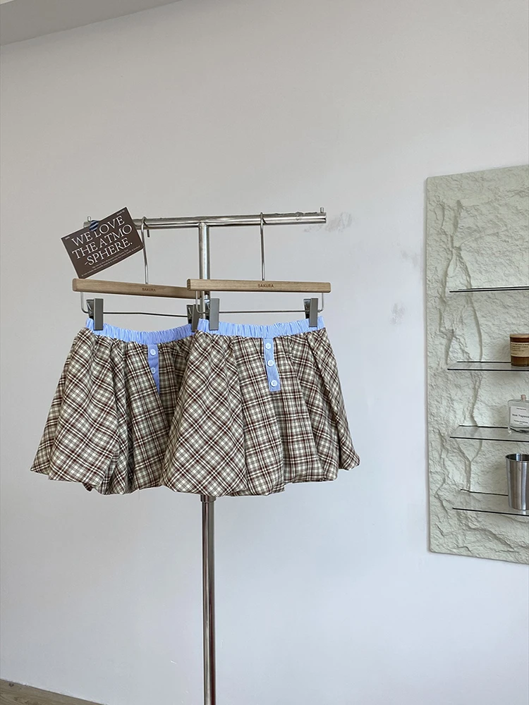 Fashionable Light Yellow Striped Flower Bud Skirt A-line Skirt For Women Bubble Skirt