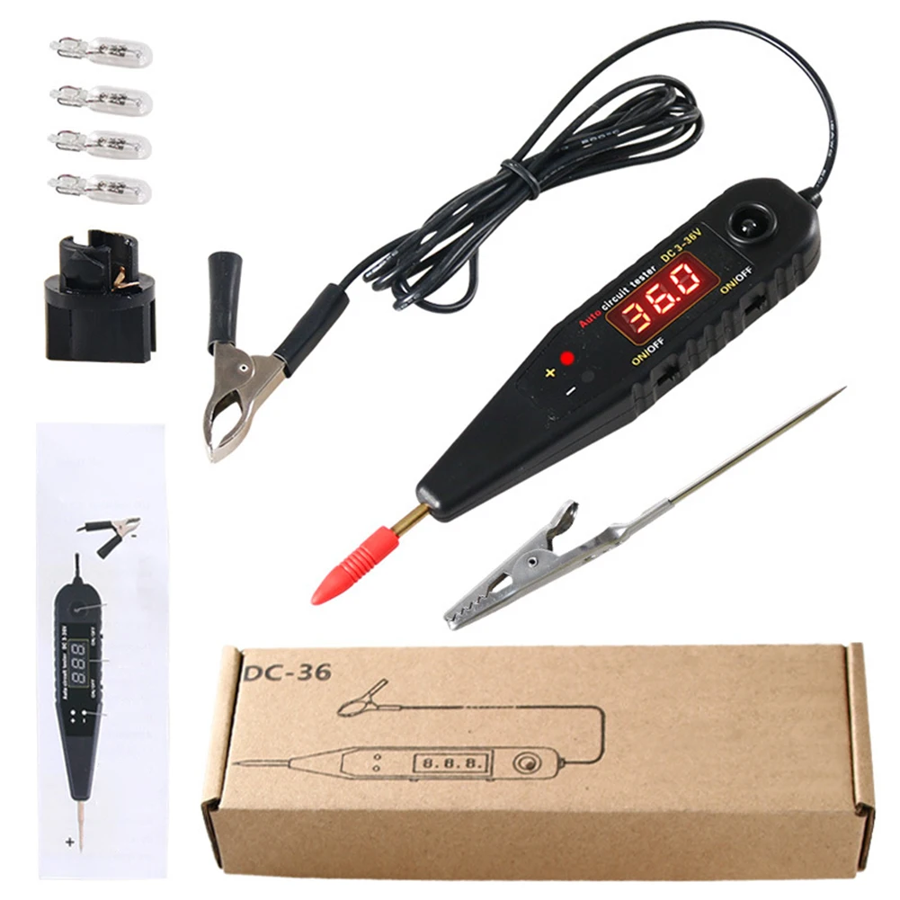 DC36 Power Automotive Stromkreis tester Power Sonde Kit Auto Elektro tester mit LED-Leuchten Auto Diagnose-Tool