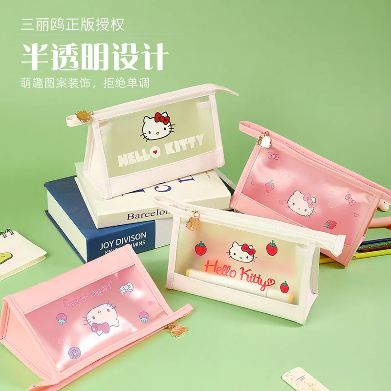 

Sanriou Girl Handbag Makeup Bag Simple Cute Large Capacity Travel Outdoor Frosted Storage Bag Hello Kitty Miss Festival Gift