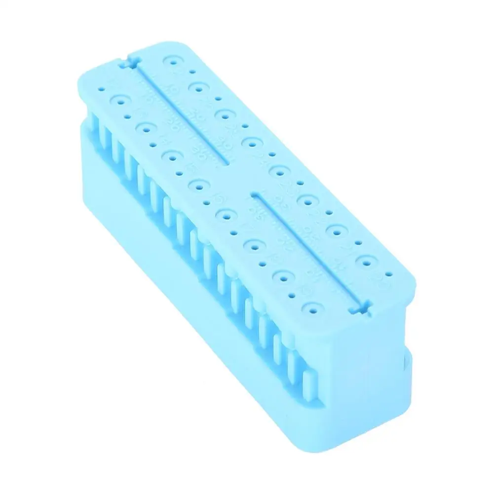 Régua de medição autoclavável Mini Endo, Instrumento Odontológico Plástico para Dentista, Cor Azul e Cinza, 9x2.7x3.3cm