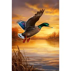 Full Square Round 5d Diamond Painting By Numbers Lake Wild Goose Mosaic Sale Diamond Embroidery Birds Animals Pattern Gift