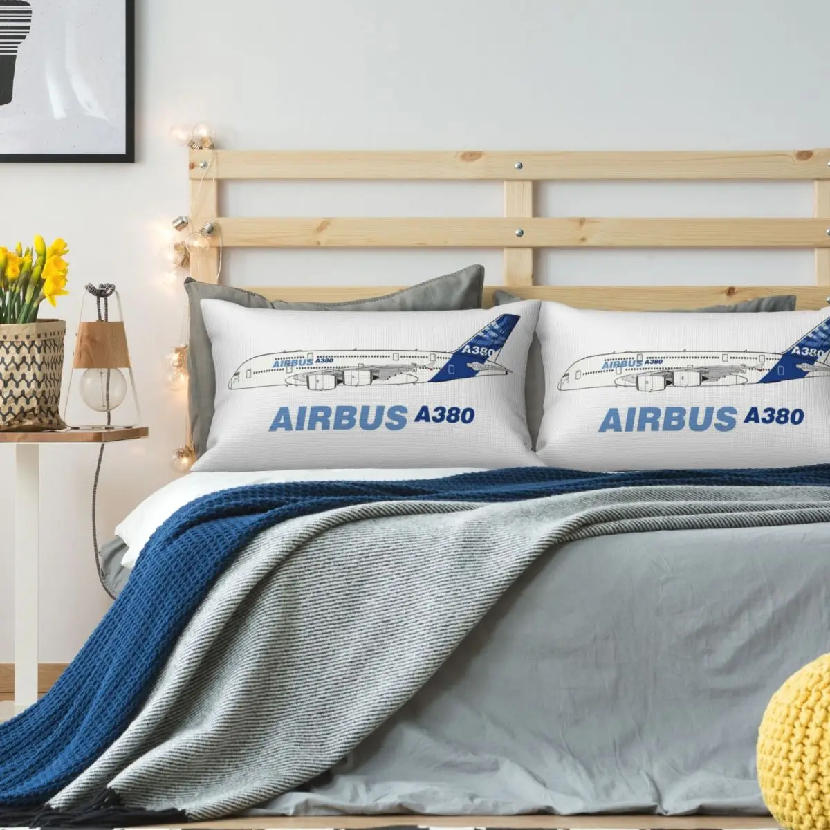 

Льняная наволочка прямоугольной формы с иллюстрацией Airbus A380, декоративная наволочка из полиэстера для дома и спальни, комфортная декоративная подушка