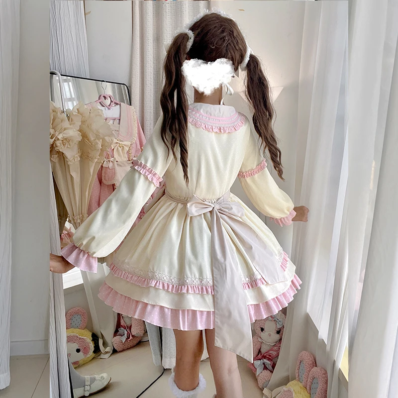 Original Girls Sweet Cute Lolita Dress Autumn and Winter 2025 New Loli  Cartoon Print Y2K Birthday Dress Daily Long Sleeve Dress - AliExpress  200000345