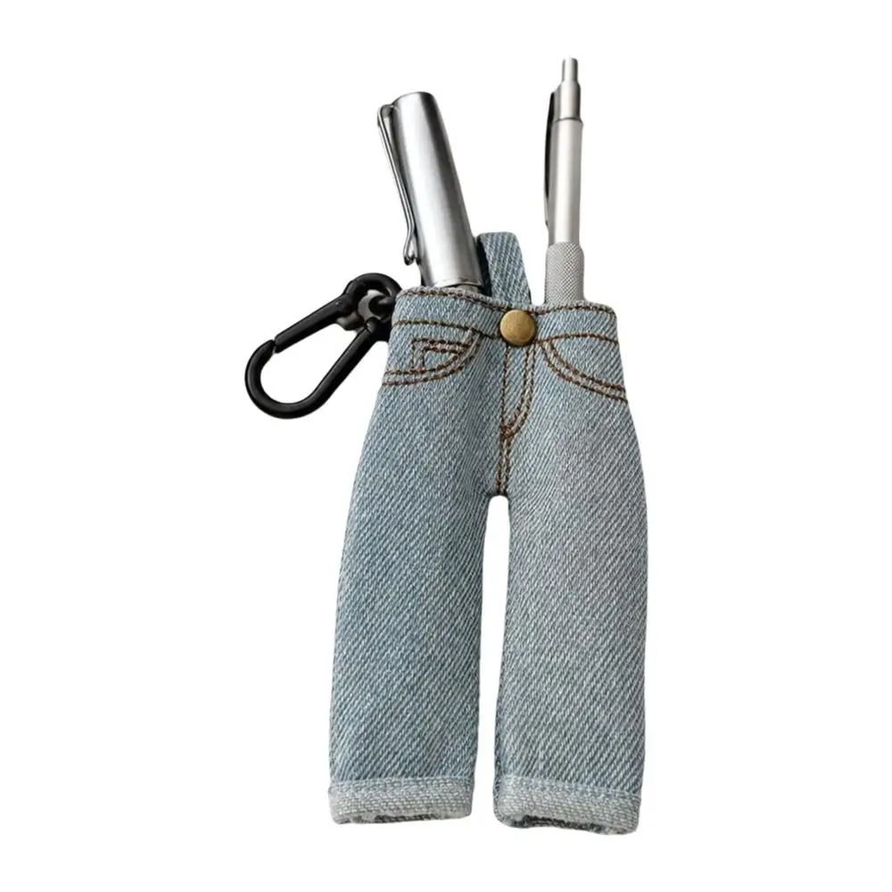 Pocket Pen Organizer Denim Pen Holder Jean Pants Denim Pencil Holder Charm Elastic Strap Vintage Style Planner Clip