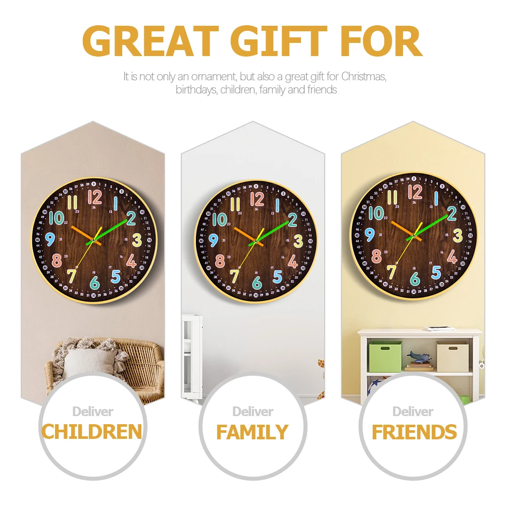 

Decorative Wall Hanging Round Silent Analog Wall Clock For Kids Bedroom Living Room Office Classroom Home Decor Modern