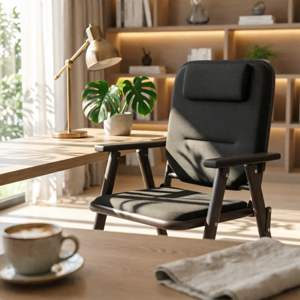 Folding Chair with Padded Seat Portable Padded Folding Chair Furniture Compact No Assembly Required for Professionals, Office