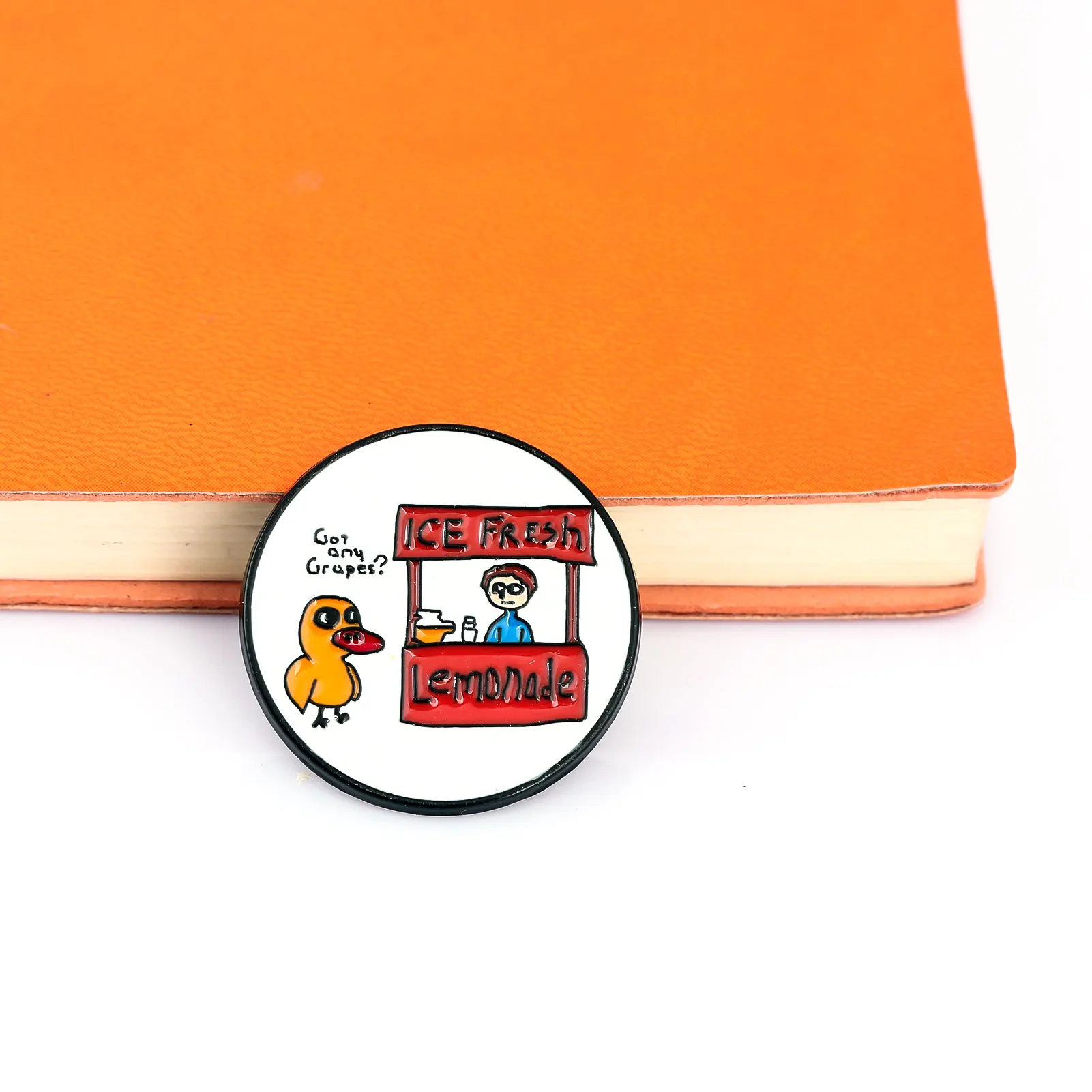 الكرتون الحيوان بطة المينا بروش حصلت على أي عنب ؟ دبوس الإبداعية مضحك شارة الرجال النساء على ظهره مجوهرات هدية الملحقات #2