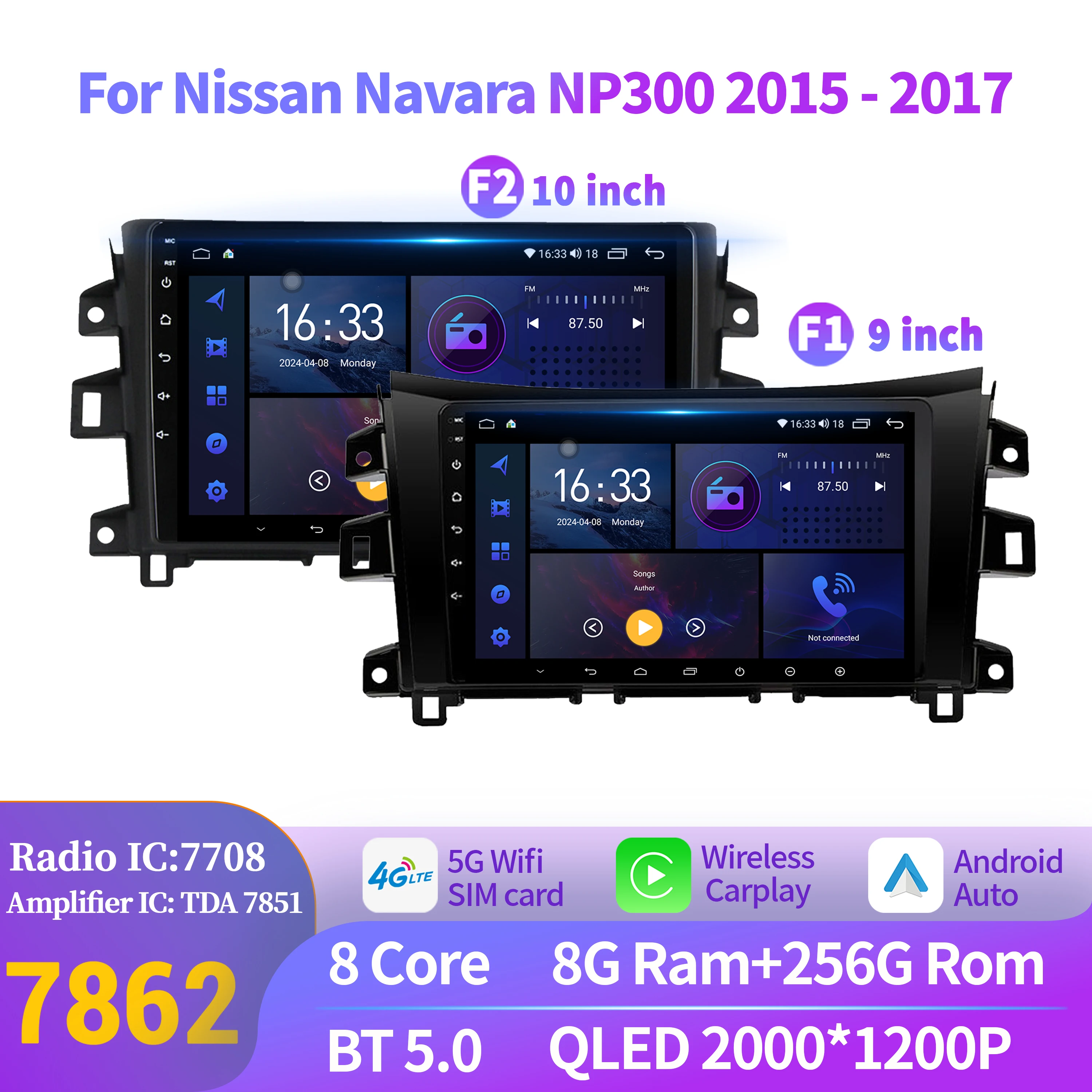 

Car Radio Multimedia GPS For Nissan Navara NP300 2015-2017 Android 14 Navigation Autoradio Wireless BT CarPlay 2K QLED Screen