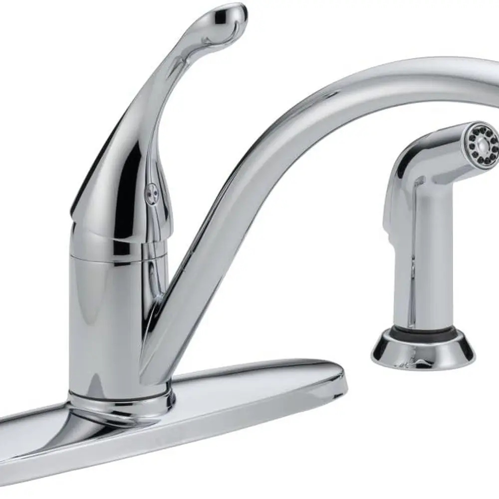 

Смеситель Collins, кухонный смеситель с одной ручкой и боковым распылителем, хромированный смеситель для кухонной мойки, кухонный смеситель с 3 отверстиями, хром 440-DST