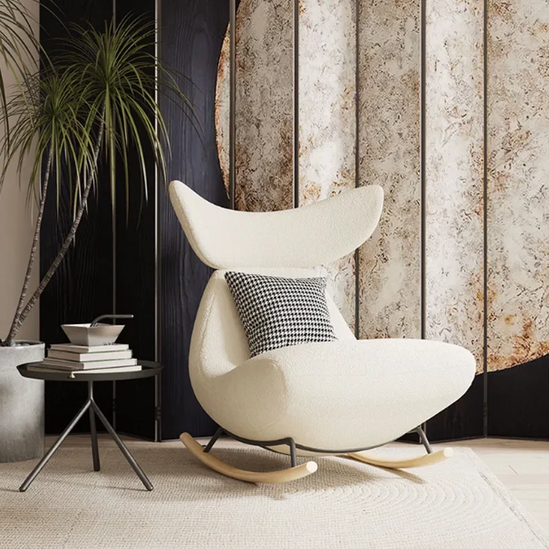 Nordic rocking chair light luxury sofa rocking chair balcony living room home leisure single sofa