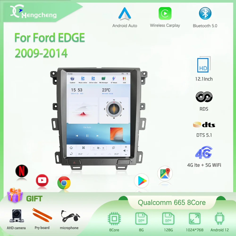 

12.1Inch Android12 For Ford EDGE 2009-2014 Car Multimedia Video Player GPS Navigation Radio Auto Stereo Carplay 4GWiFi 360camera