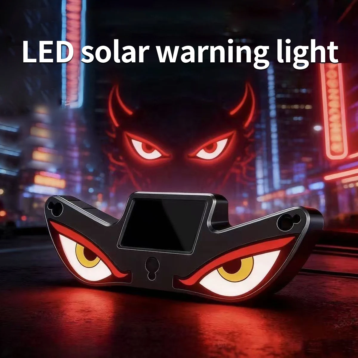 Solar Powered Car Neon Light Wireless Cool DEMON EYE Led Ambient Light Suction Cup USB Rechargeable Atmosphere Breathing Lamp