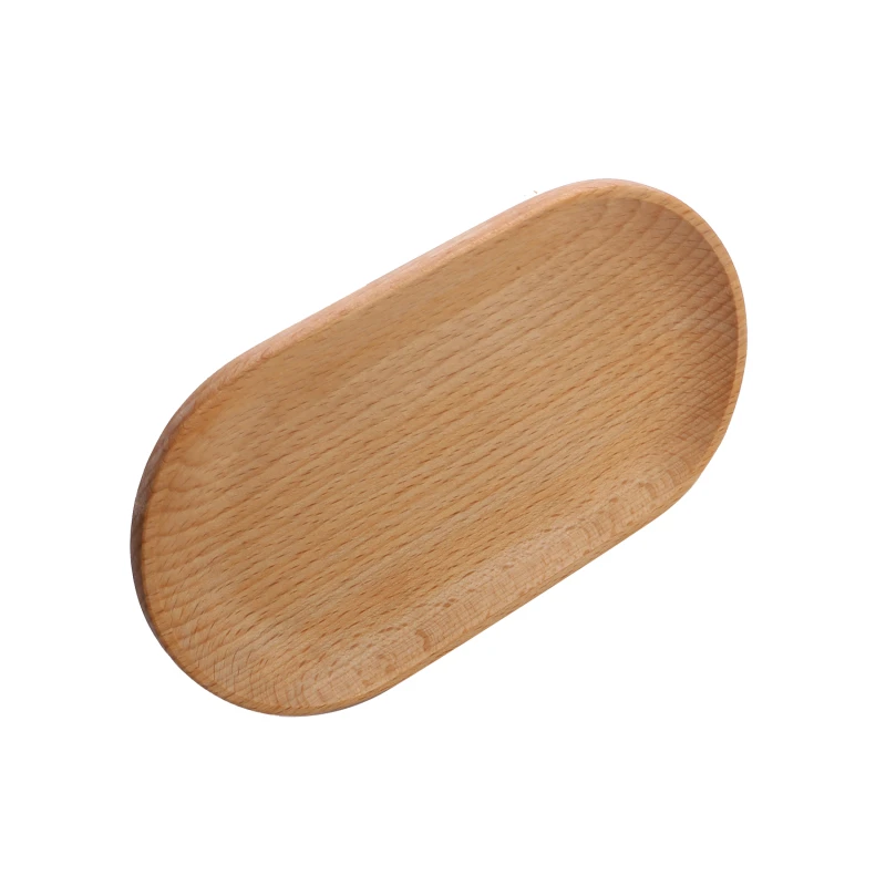 Wooden Plate Japanese Cutlery Wooden Plate Beech Wood Oval Tray Mini Solid Wood Small Dining Plates Whole Dining Plates