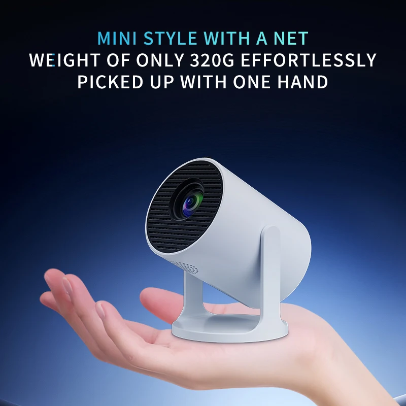 Best Sell HY300PS 720P Portable Projector 250 ANSI Lumens Android 13 Manual Focus 4K LCD HIFI Stereo English/German Home Theater