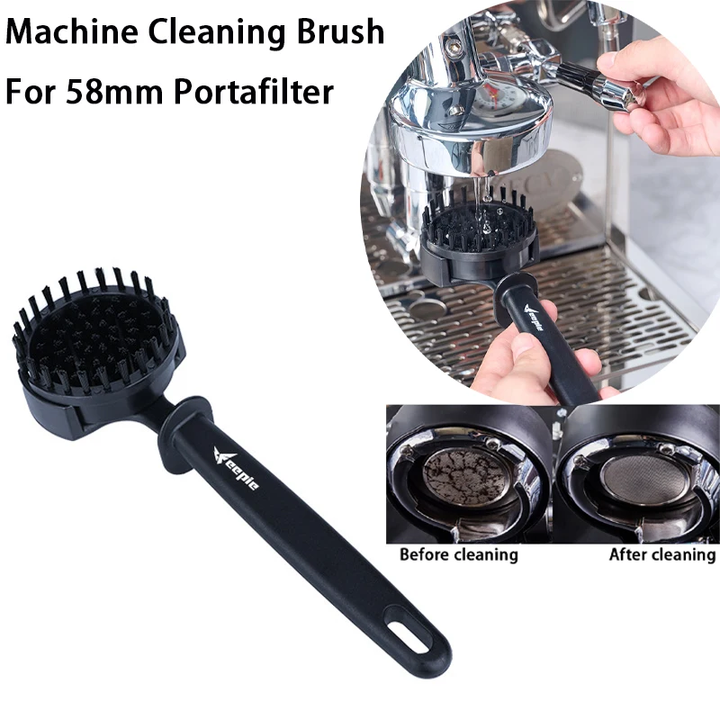 Coffee Brewing Head Round Head Cleaning Brush Semi-automatic Coffee Machine Brush Anti-scalding 58MM Universal Coffee Appliance