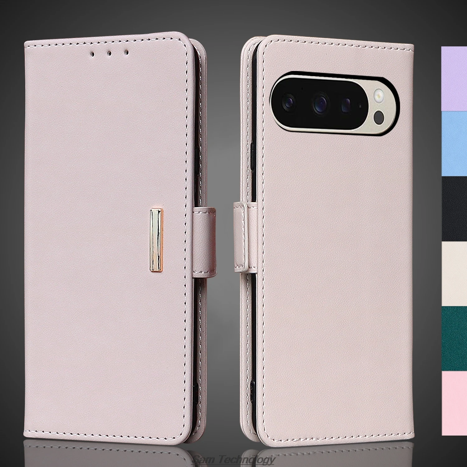 

Кожаный чехол с магнитной пряжкой для Google Pixel 9/Pixel9 Pro, кошелек с RFID-блокировкой, откидная крышка, женский простой чехол Capa Fundas Coque